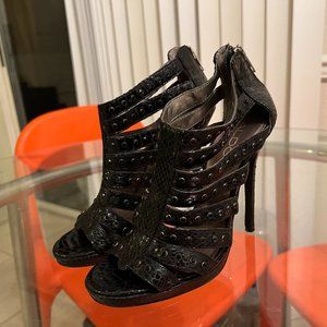Aldo Sandals High Heels Beaded Size 38 Black